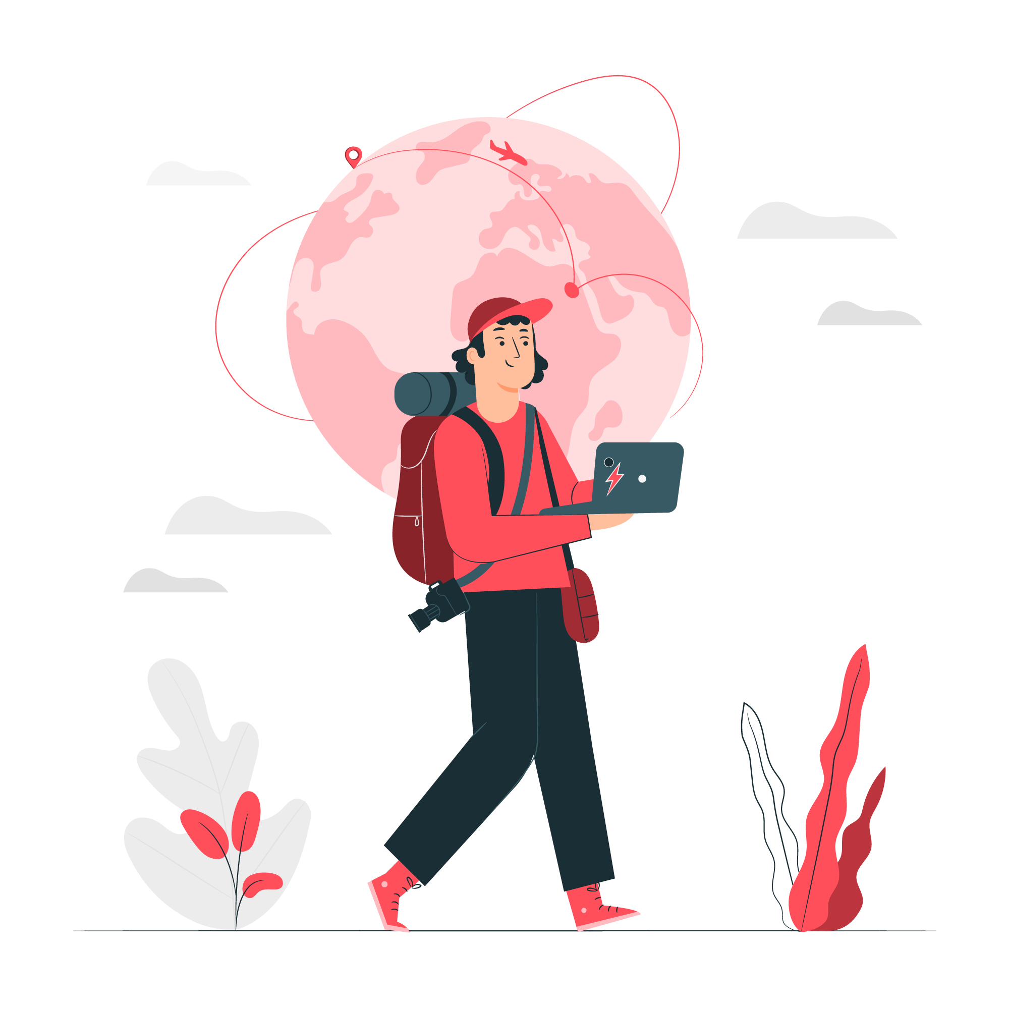 Illustration of a digital nomad